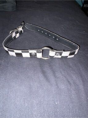 Spencer's Black and White Checker O-Ring Choker Necklace